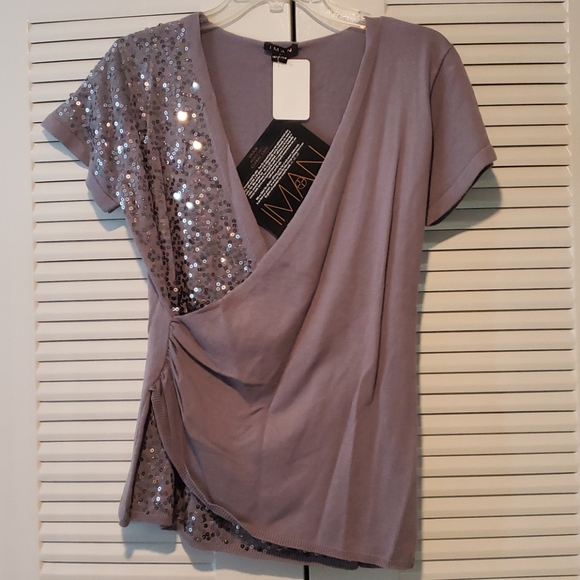 IMAN Sweaters - Grey Sequins Sweater